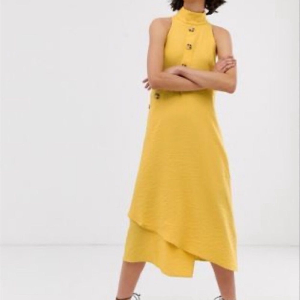 ASOS Bright yellow asain style dress. Generous arm holes, fabric is a dream.